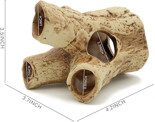 Miniatura 2 de ALEGI Agujero para tocón de árbol de cueva de acuario para peces betta, camarones, cíclidos, piedra de cueva de roca de betta, decoración de cuevas