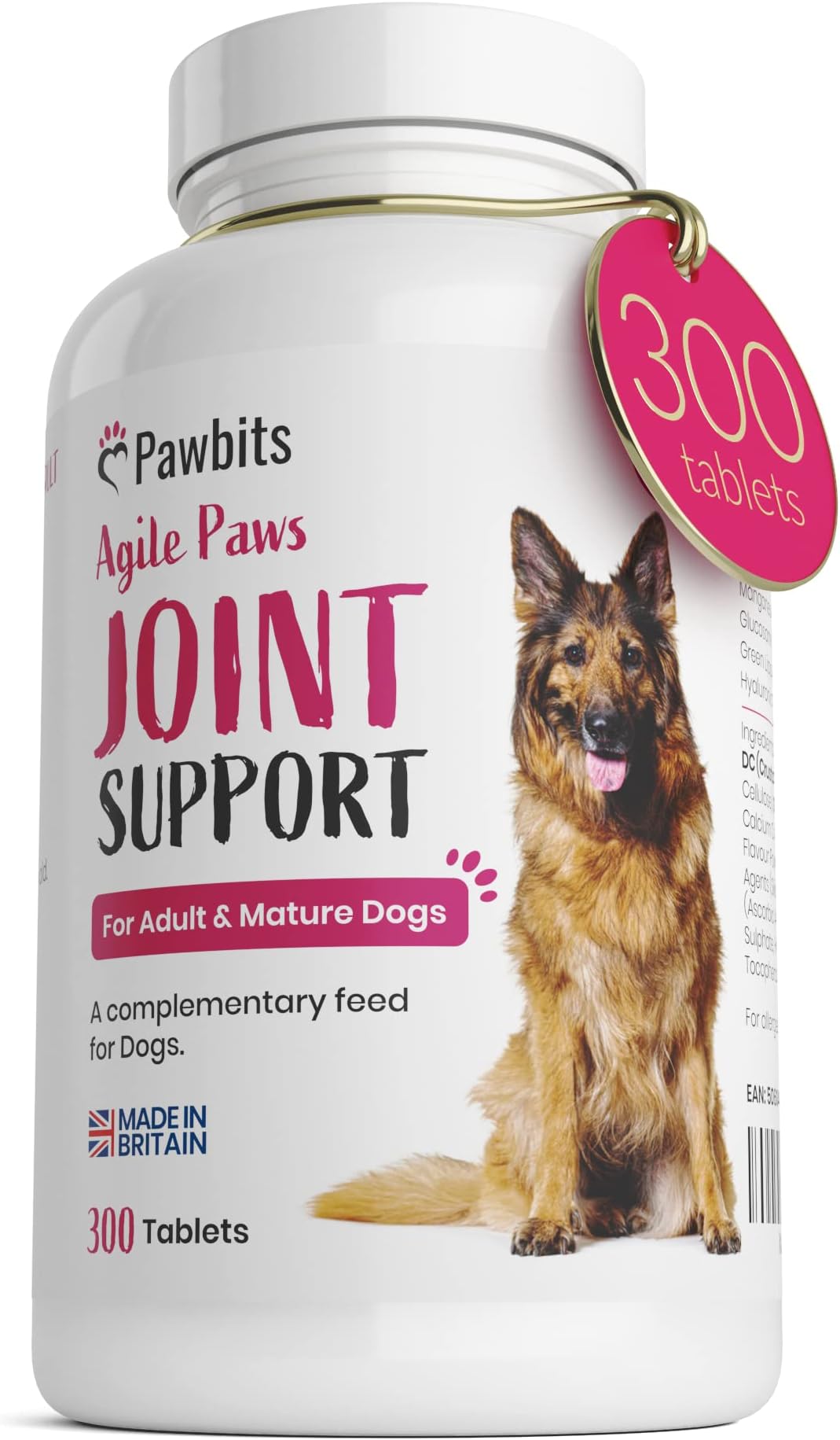 View of Pawbits 300 Adult Senior Dog Hip & Joint Supplements for Older Mature ...