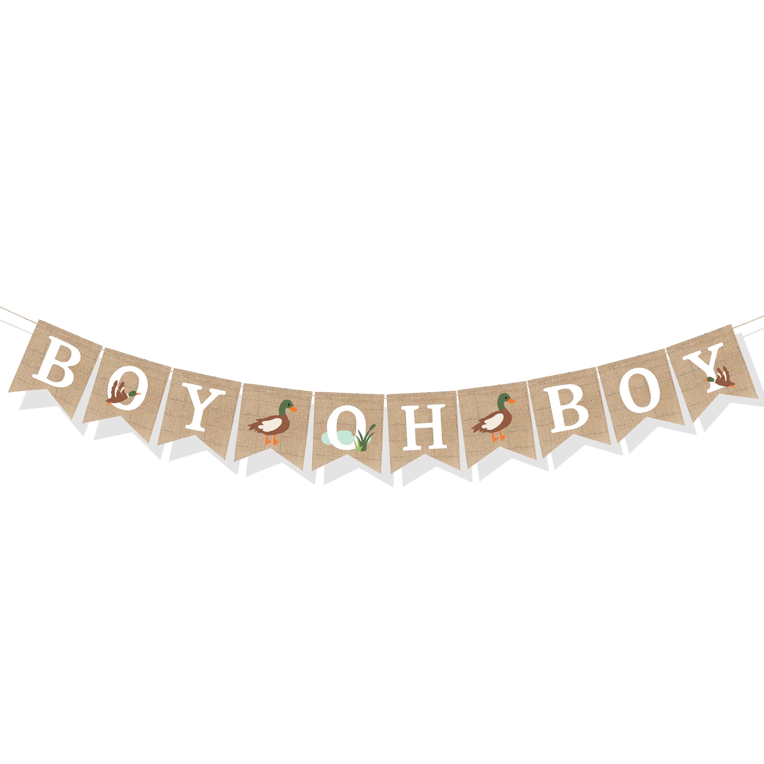 Mallard Duck Themed Boy Oh Boy Burlap Banner Hunting Birthday Party Decorations Mallard Duck Baby Shower Supplies