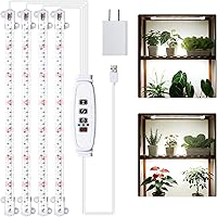Vista 19 de Lámpara LED de cultivo de plantas, tiras de luz de crecimiento de espectro completo de 3500 K para plantas pequeñas de interior con temporizador