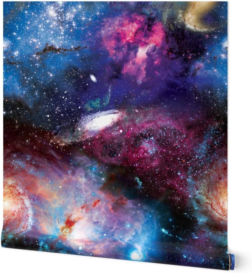 Peel & Stick Wallpaper 3ft x 2ft - Galactic Dreams Galaxy Outer Space Nebula Night Sky Stars Science Cosmos Custom Removable Wallpaper by Spoonflower