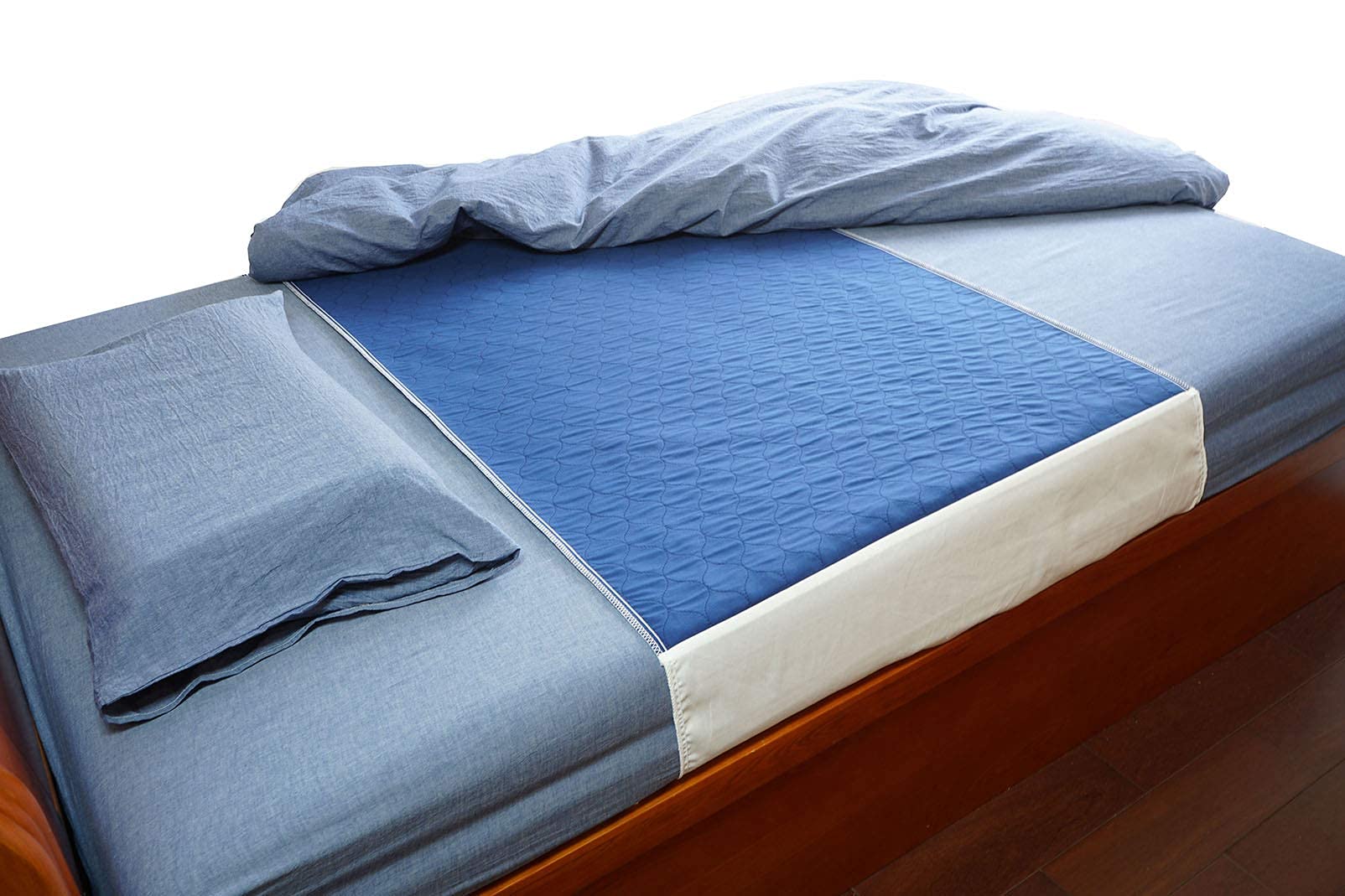 2 Pack Careboree Pee Bed Pads Bed Wetting Protection Cotton Top-Layer Waterproof Underpads 34"X36" Twin Size with 21" Wings for Incontinence Adults，The Elderly Kids Pets