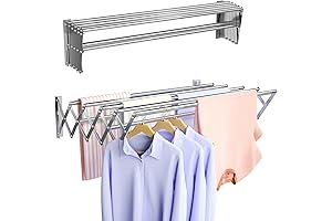 Versatile Wall-Mounted Laundry Drying Rack: Expandable, Space-Saving Solution for Home Drying Needs