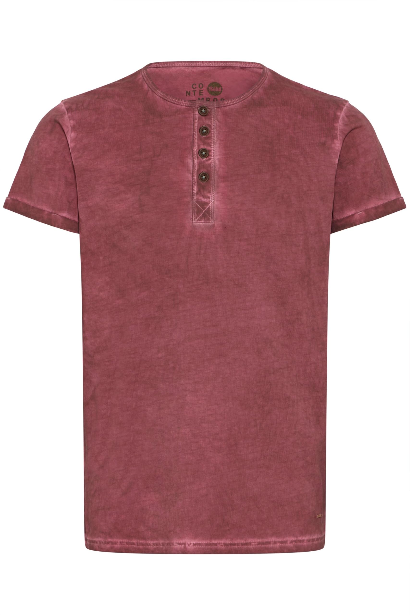 Solid Tihn T-Shirt, Size:M, Color:Wine Red (0985)