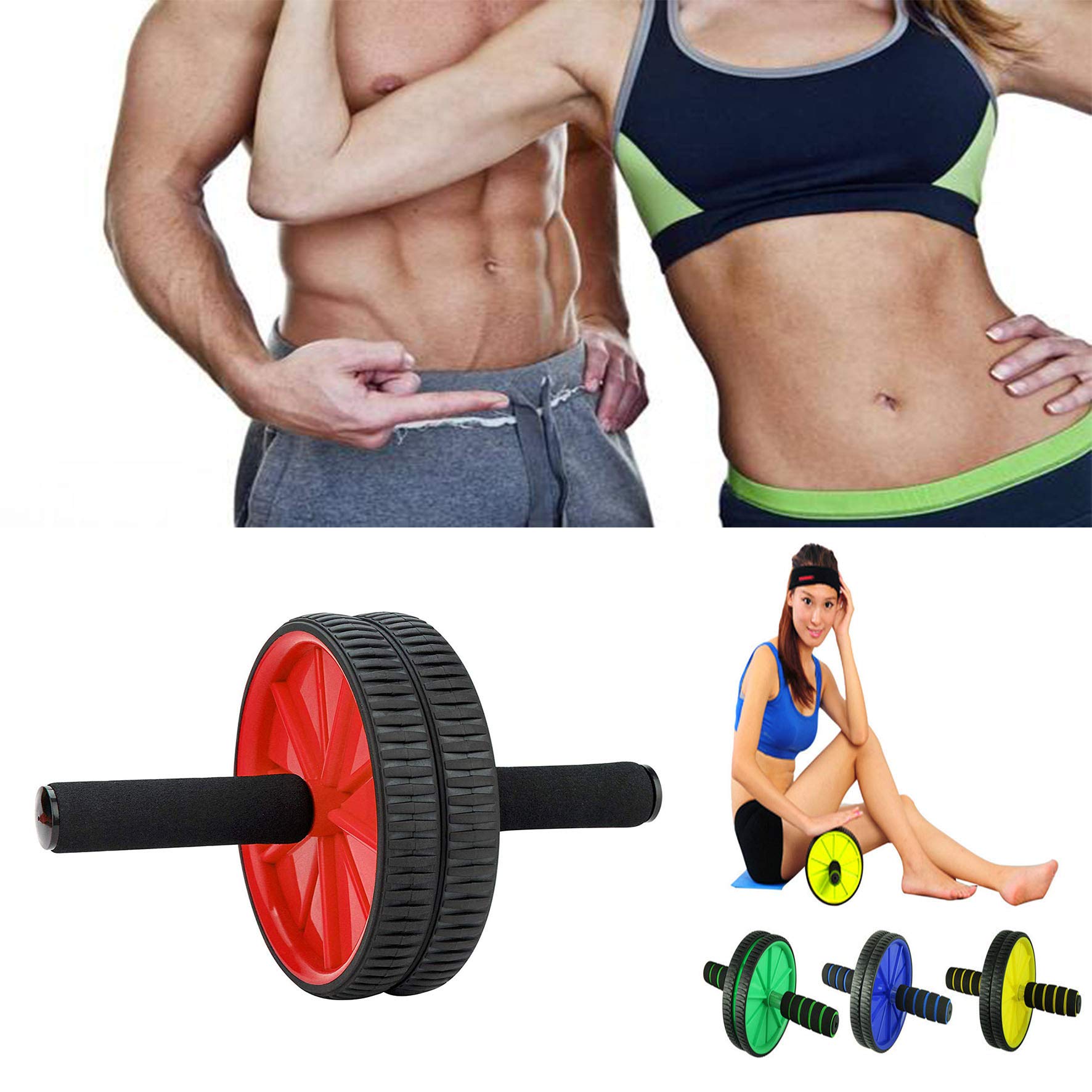 Abs Roller Wheel for Home Workout, Abs Roller for Men & Women Stomach,Gym Ab Roller for Men and women Abs Workout Equipment for Abdominal Ab Roller Home Exercise Equipment (Multicolor)-picture-13