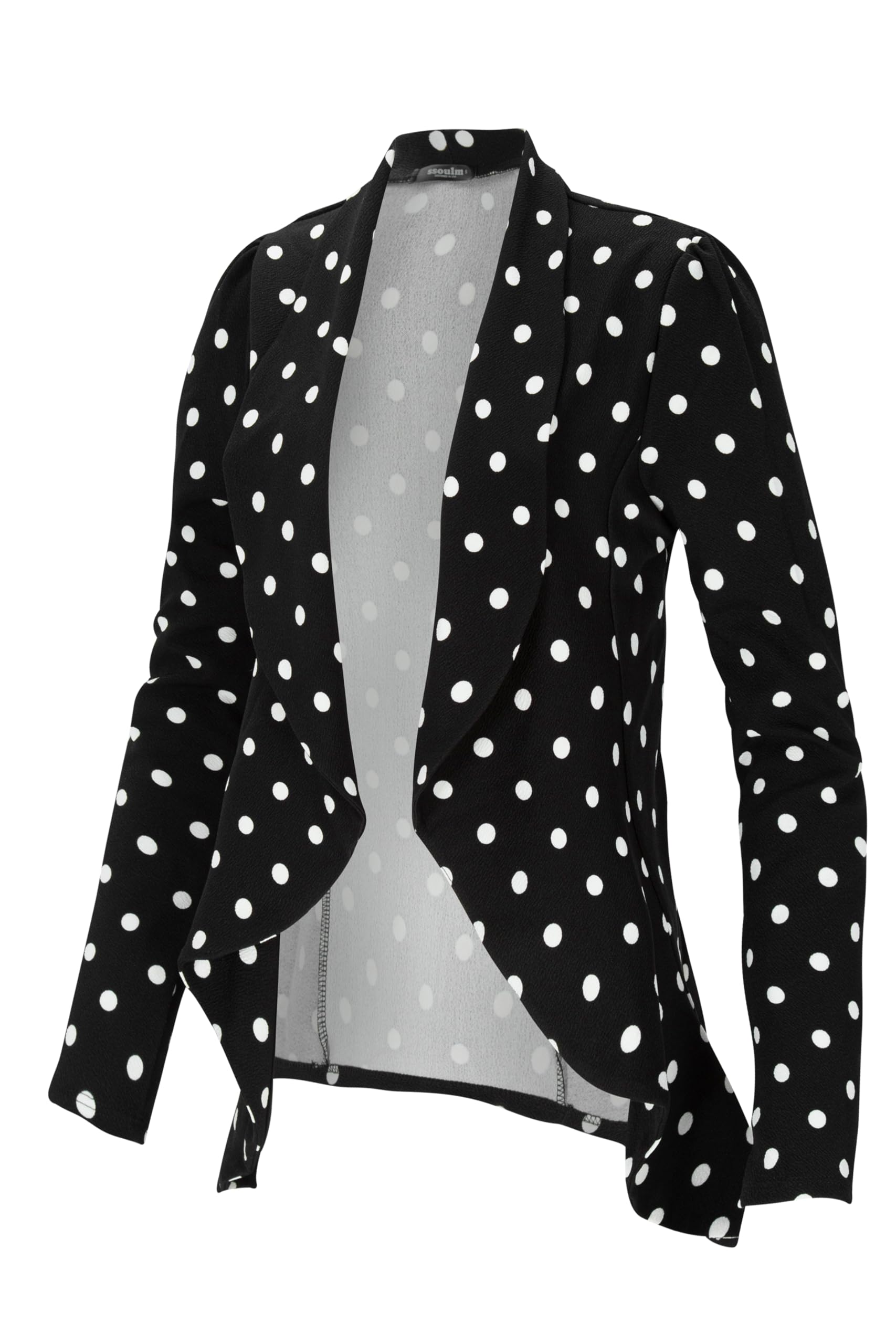 SSOULM Womens Long Sleeve Classic Draped Open Front Lightweight Blazer with Plus Size