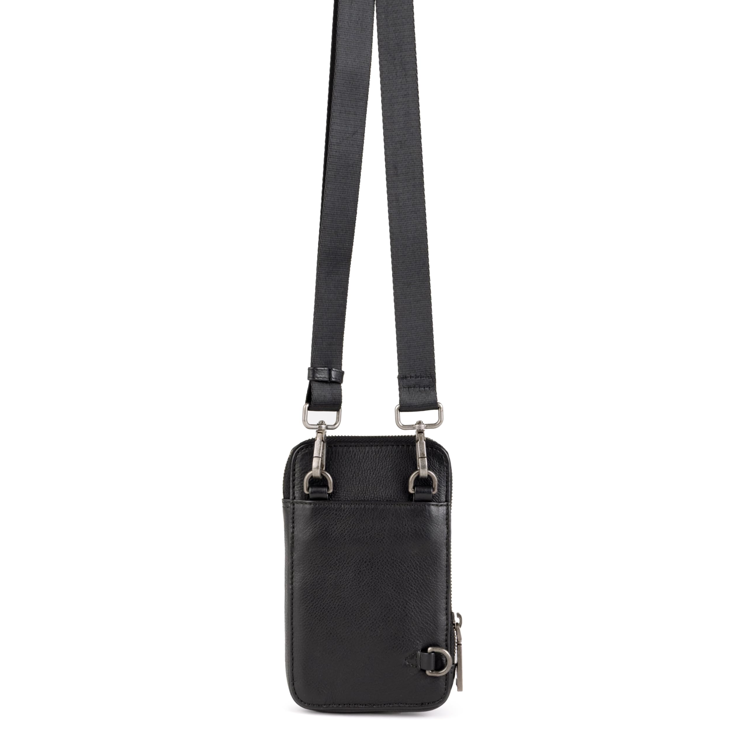 Berliner Bags Premium etui na telefon komórkowy Prague, małe Crossbody ze skóry, torba na ramię z portmonetką, dla kobiet i mężczyzn - czarna