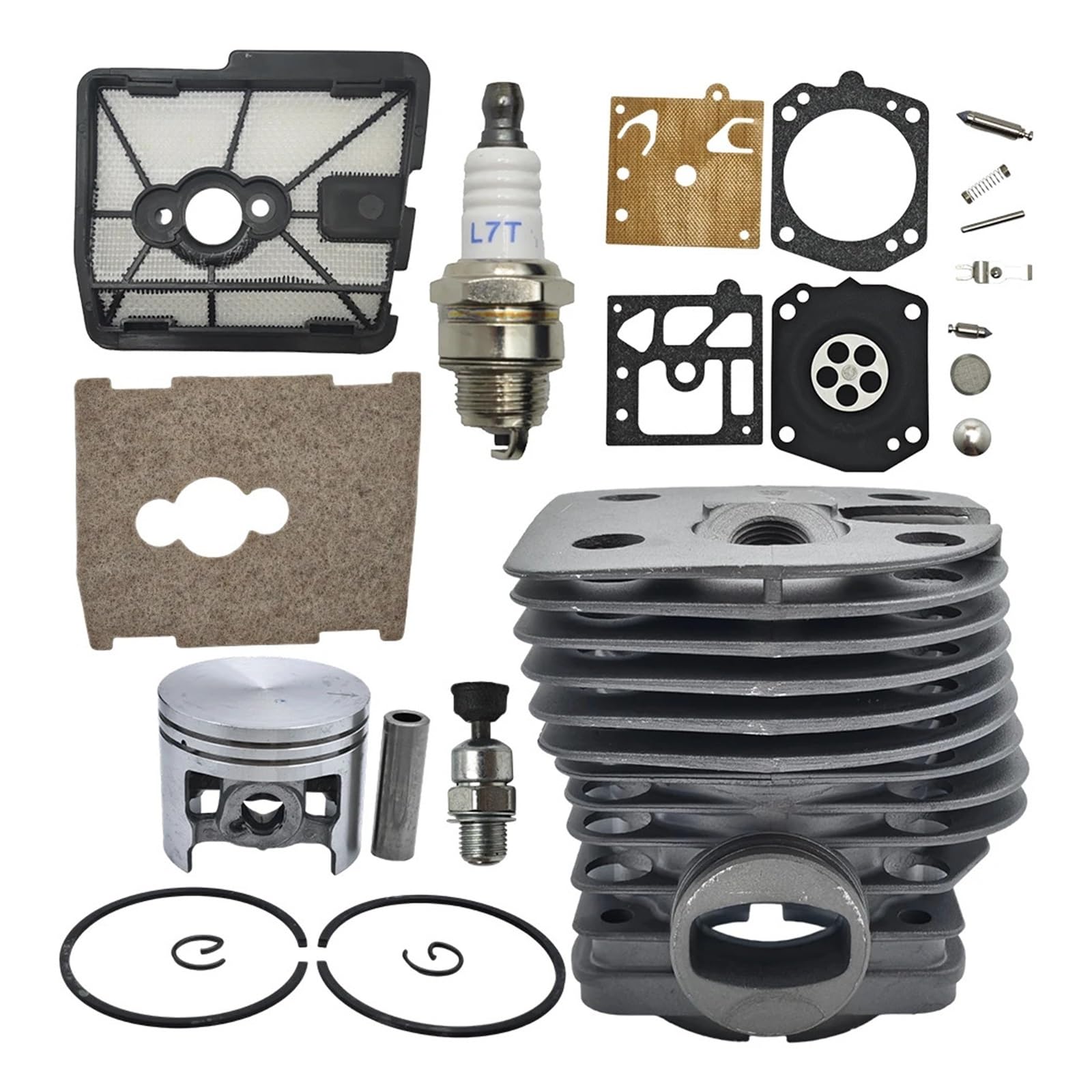 Dingmao Kit de pistón de cilindro de 46mm apto for Sthil FS550 FS420 FS420L FS550L cubierta de filtro de aire Kit de reparación de válvula de descompresión