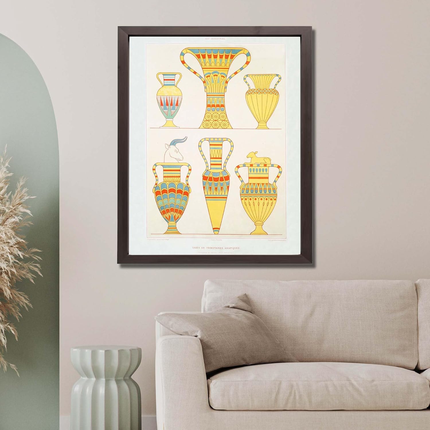 InkFlow Posters Vases de Tributaires Poster - Collectibles & Fine Art Print Featuring Ancient Egyptian Tribute Vessels, Classic Wall Décor for Cultural Spaces - 16x20 Unframed Canvas Print