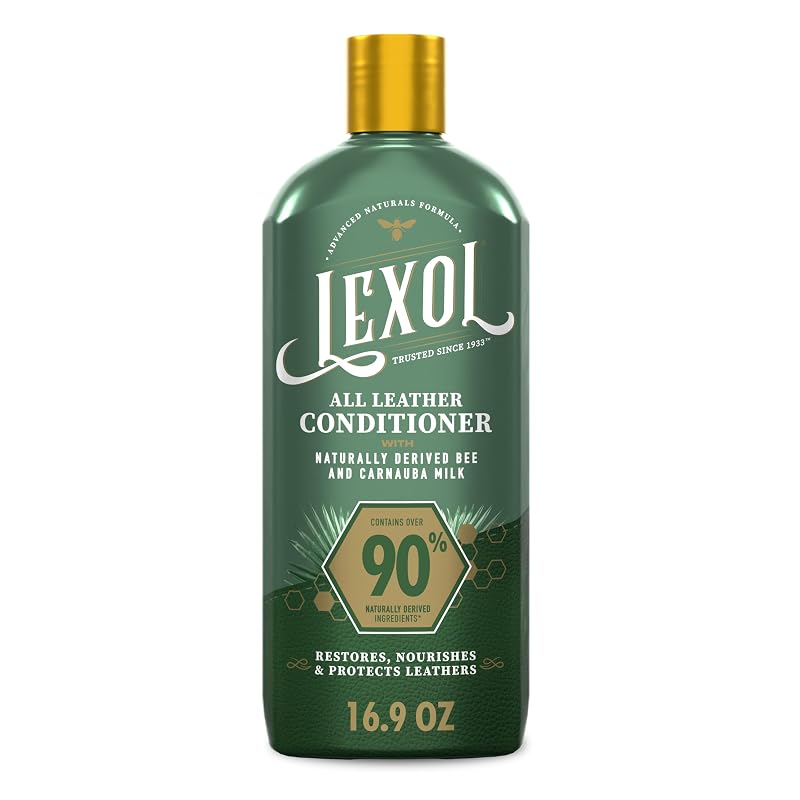 Condicionador para Couro Lexol com Bee and Carnauba Milk, Fórmula sem Silicone, Frasco de 507 mL