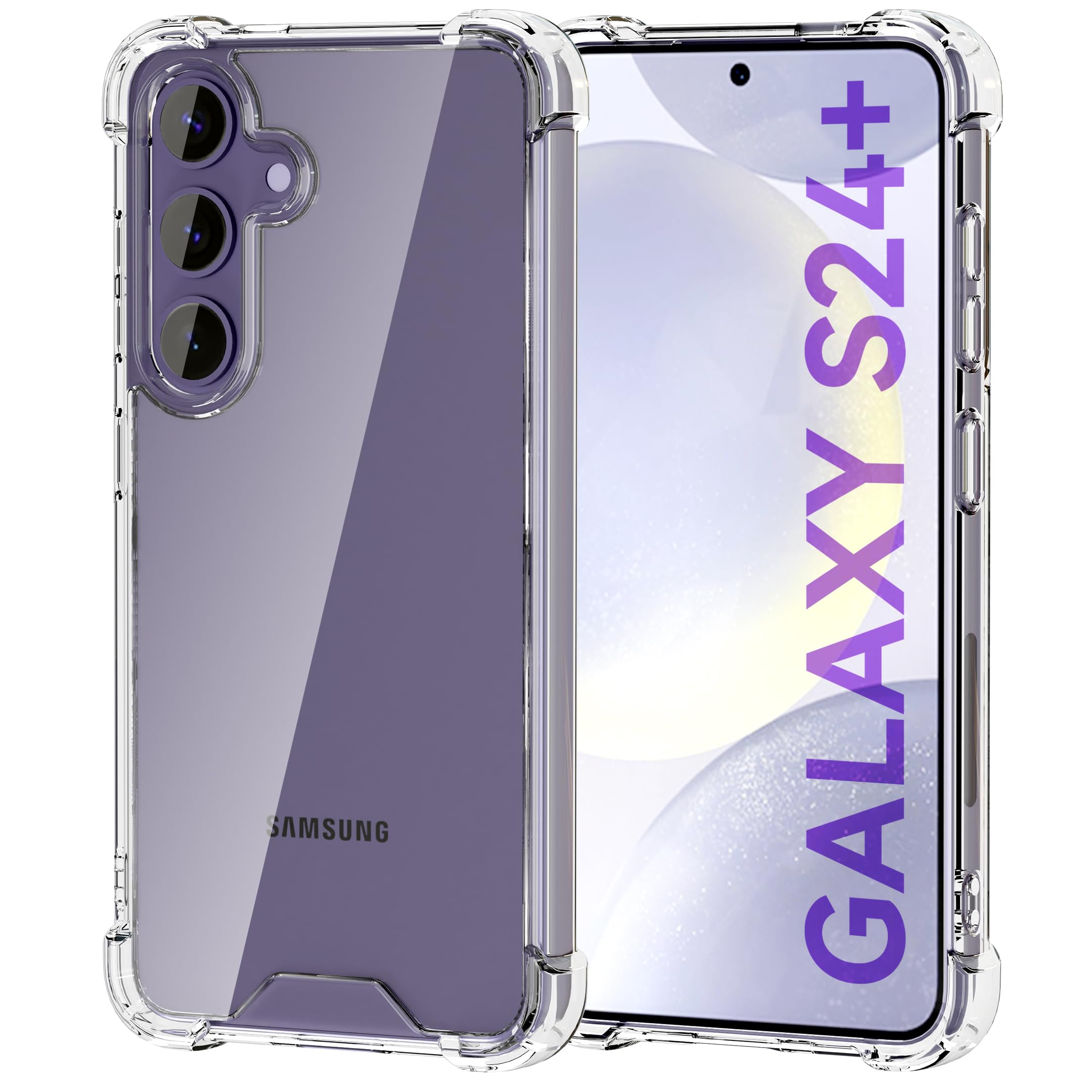 for Samsung Galaxy S24+ / S24 Plus Case, Clear Shockproof Protective S24Plus Phone Cases, Transparent Cover for Samsung S24 Plus 5G