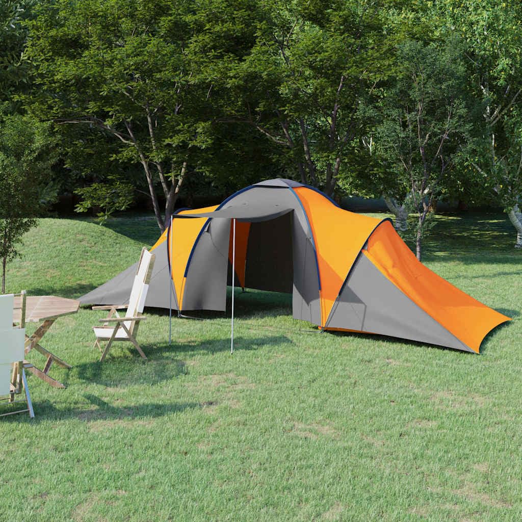 Campingzelt für 6 Personen Blau und Hellblau mit 2 Abteilen