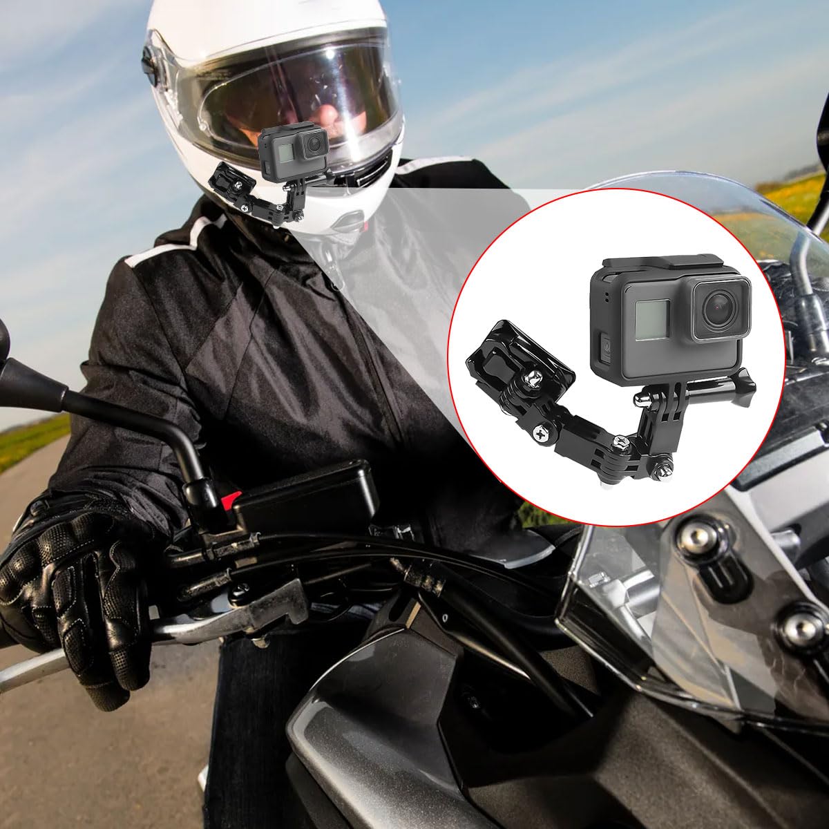 Kit Fixation GoPro Kit Fixation Casque Pour GoPro - 20 Pièces Avec Supports Adhésifs - Pour Moto, Vélo, Sport Extrême Accessoire Caméra Sport
