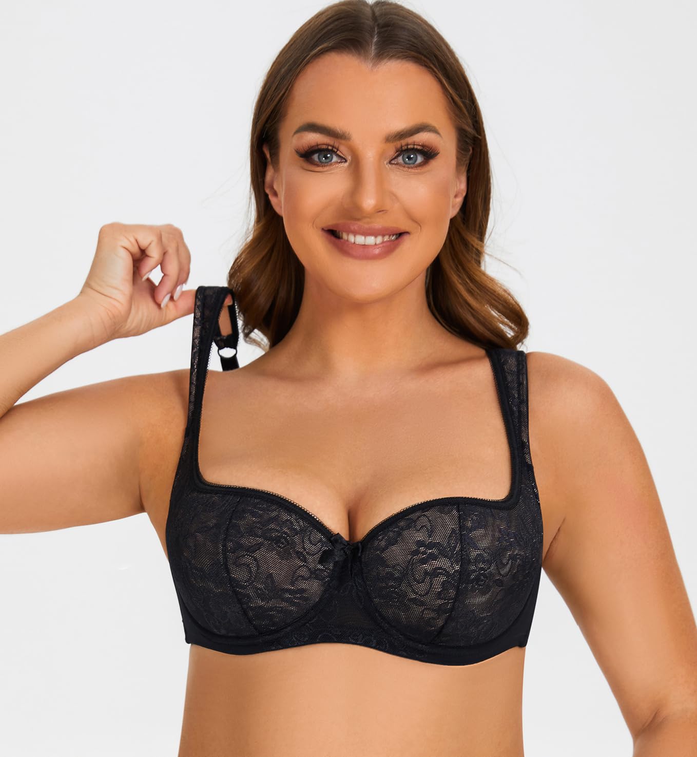 MELENECA Donna Balconette Reggiseno Pizzo Cinghie Imbottite con Ferretto