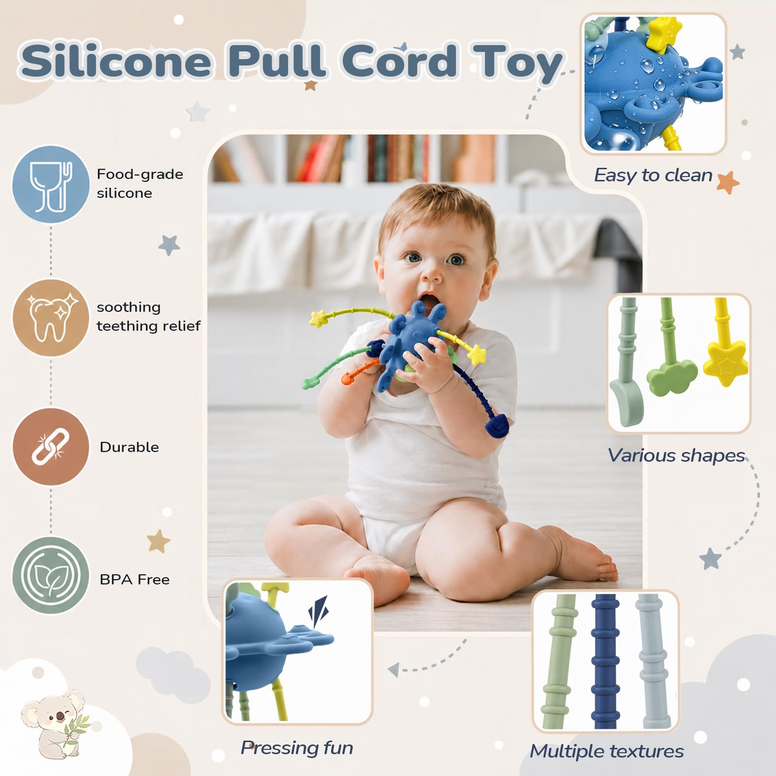 Giochi Montessori 6 Mesi a 1 Anno, Giochi Sensoriali Neonato 6-9-12 Mesi