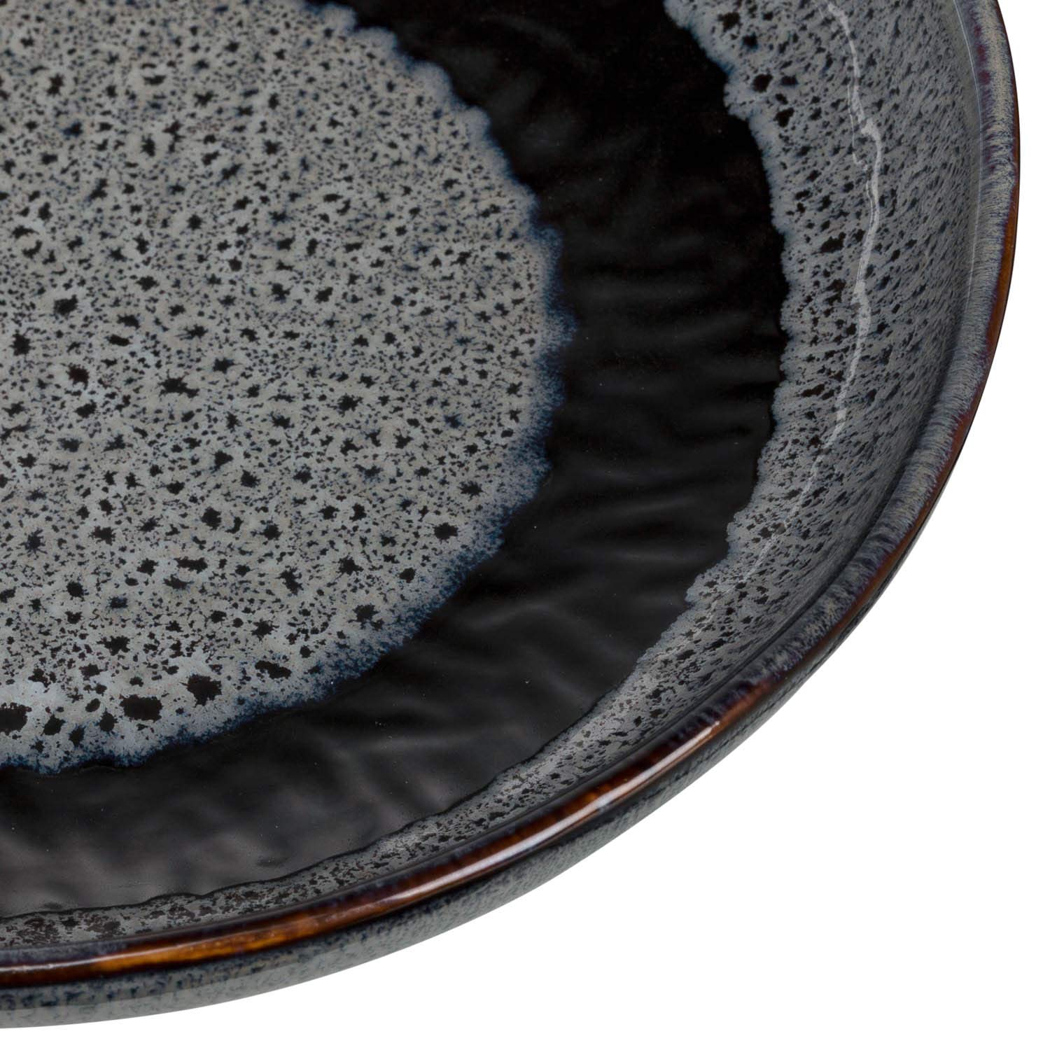 LEONARDO HOME 018562 MATERA Lot de 6 assiettes en céramique Anthracite
