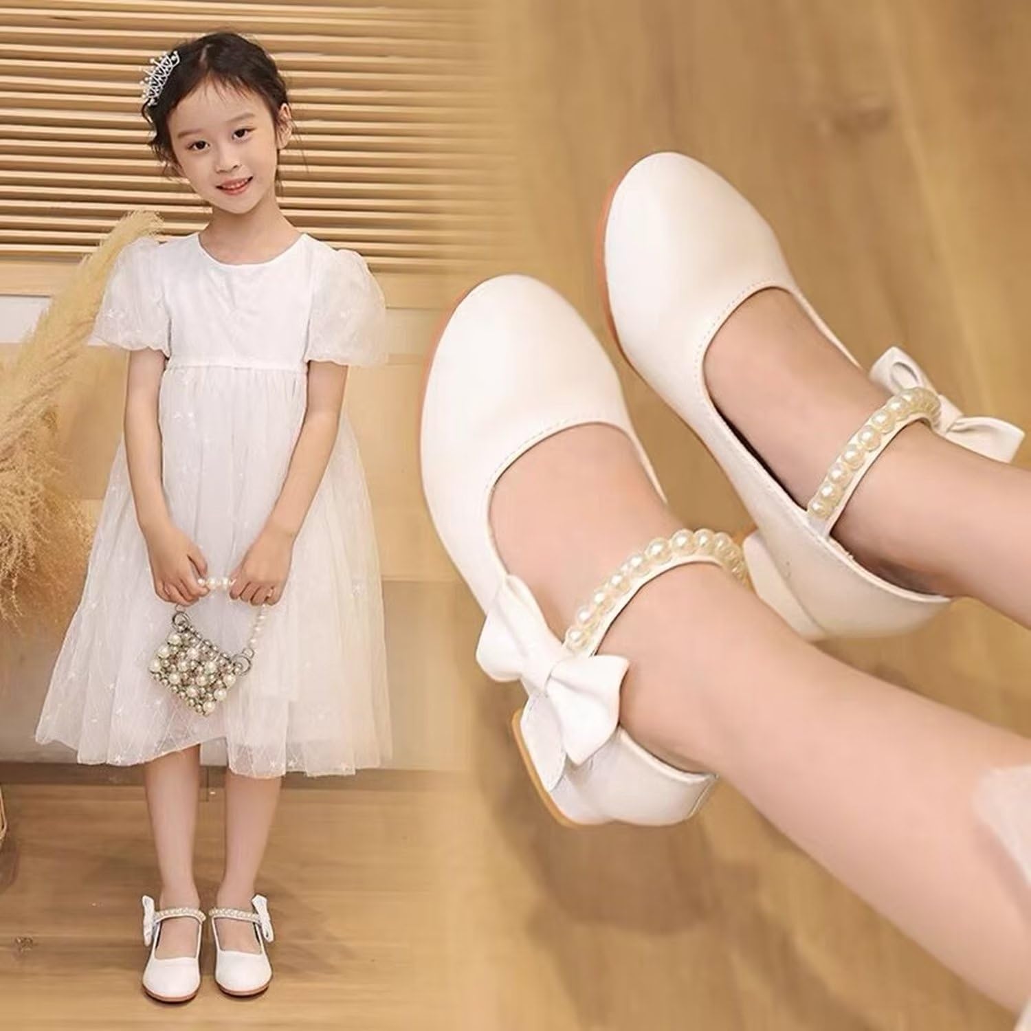 Bambina Ragazze Scarpe da Abito Piccoli Bambini Flower Girls Mary Jane Ballet Flats Scarpe Principessa per Festa di Nozze