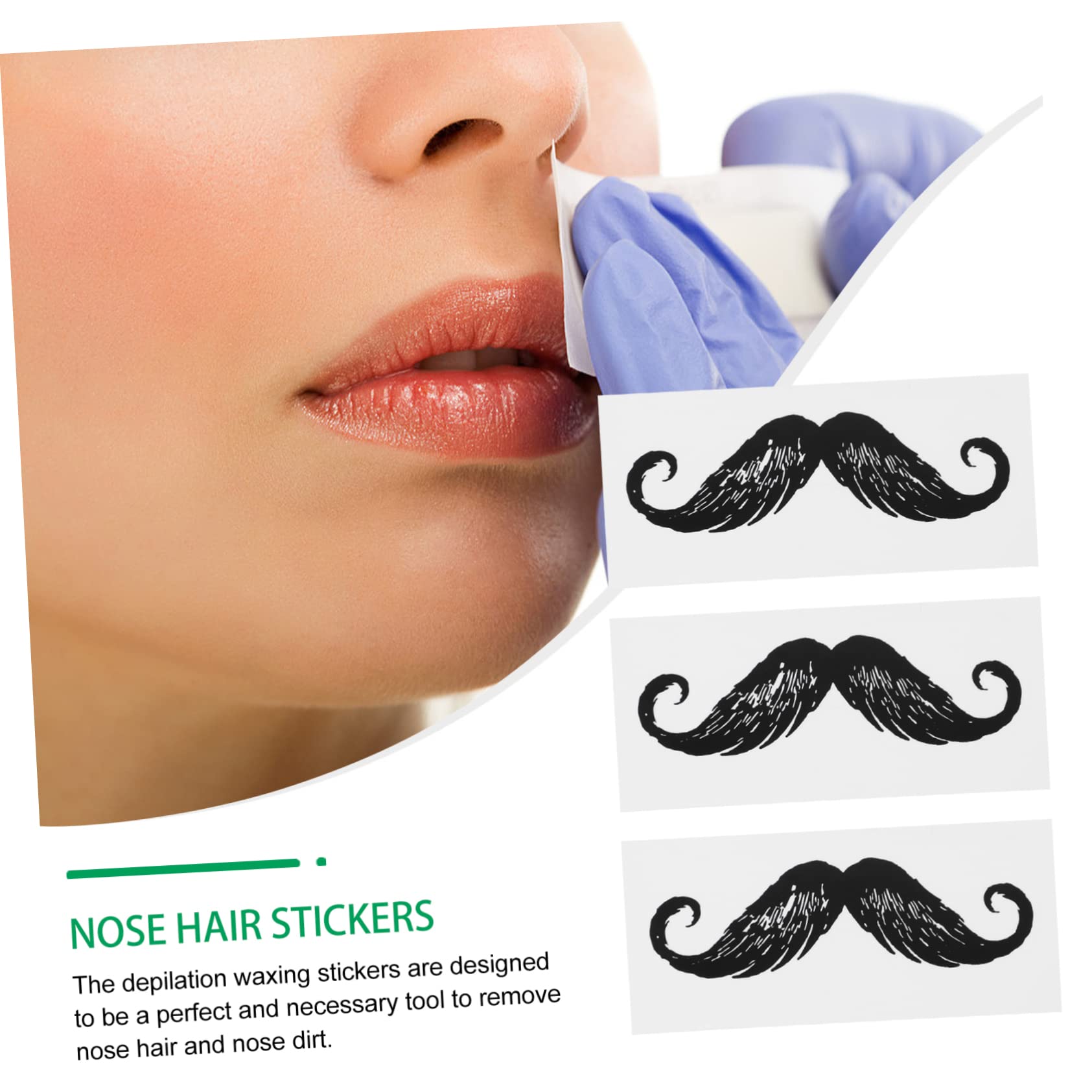 FOMIYES Hair Removal Stickers 20pcs Nose Hair Depilation Stickers for Beard Styling