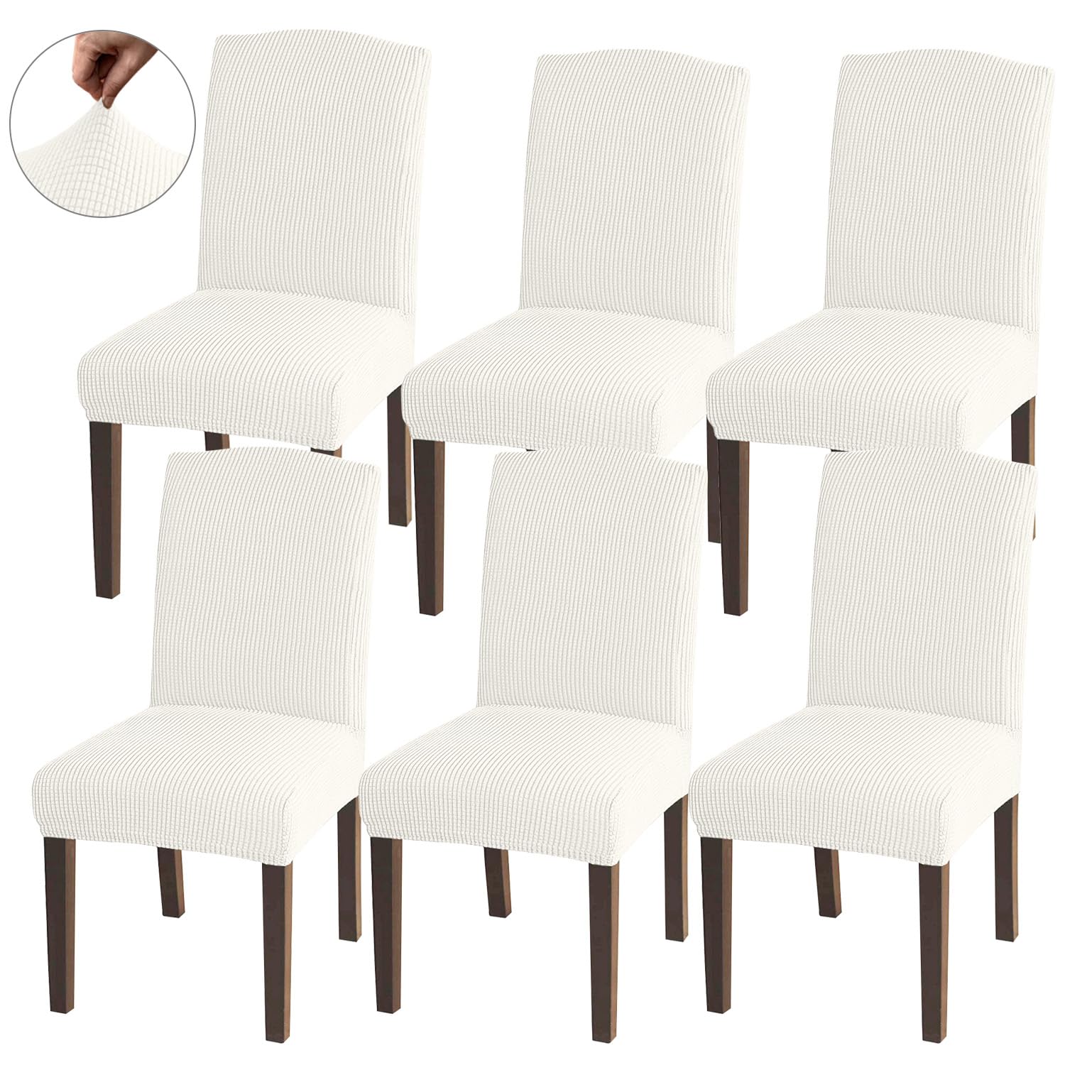 Granbest High Stretch Dining Chair Slipcovers, Universal Fit Jacquard Parson Dining Chair Covers
