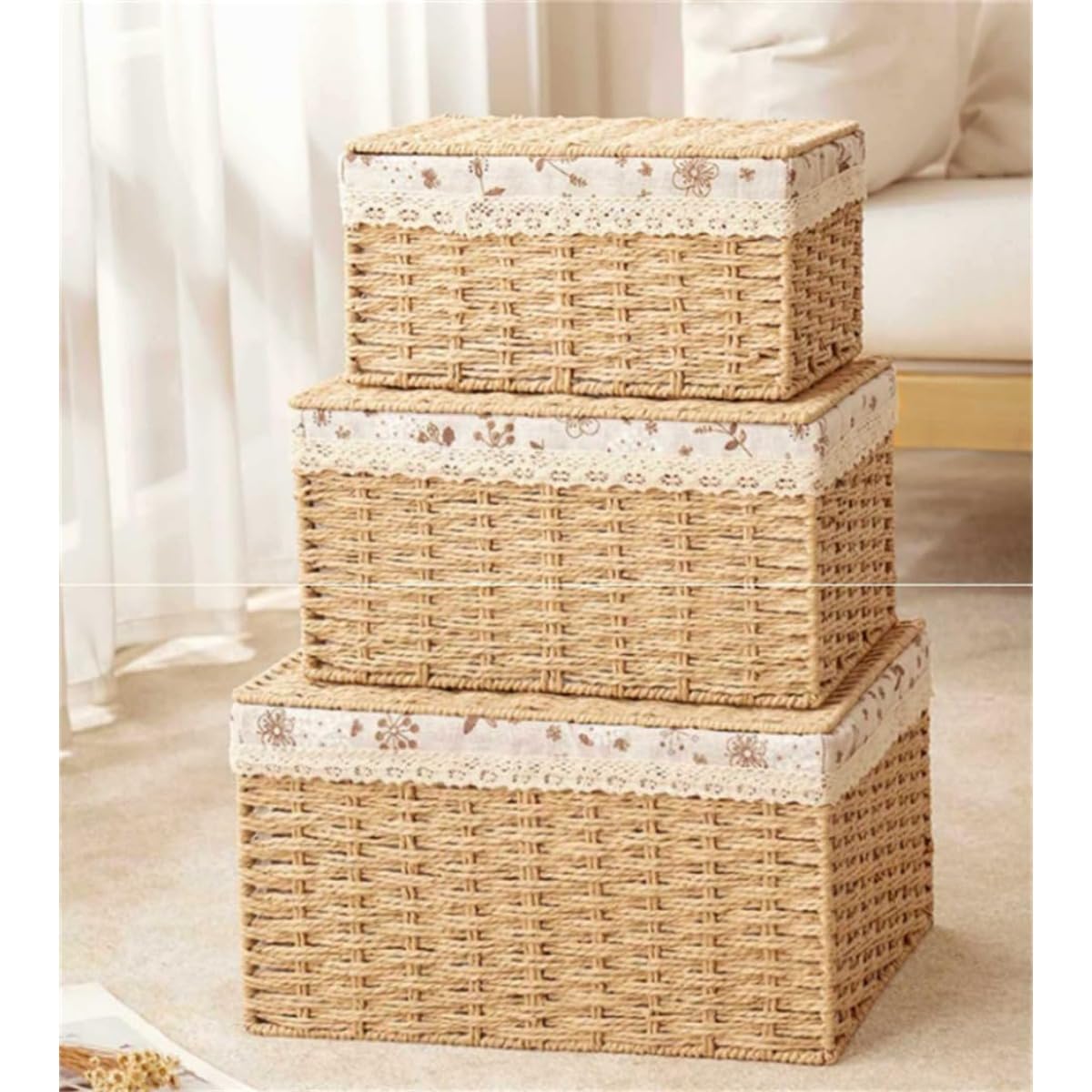 Amazon｜Raineed 収納ボックス 蓋付き収納ボックス かご 収納