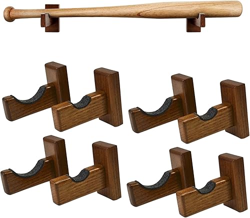 JOINSI Paquete de 4 soportes de madera para bate de béisbol para exhibición horizontal