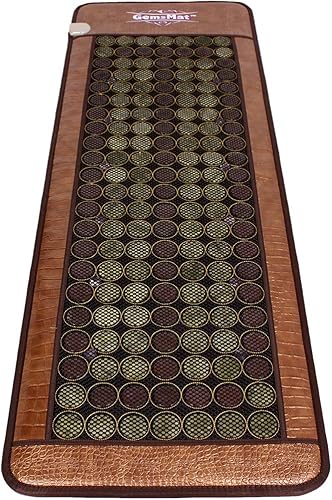 Miniatura 2 de Henri - Alfombra de piedra de calor con cuentas de turmalina 12 amatistas, jade 90, 64 cuentas de turmalina (72 pulgadas de largo x 24 pulgadas de