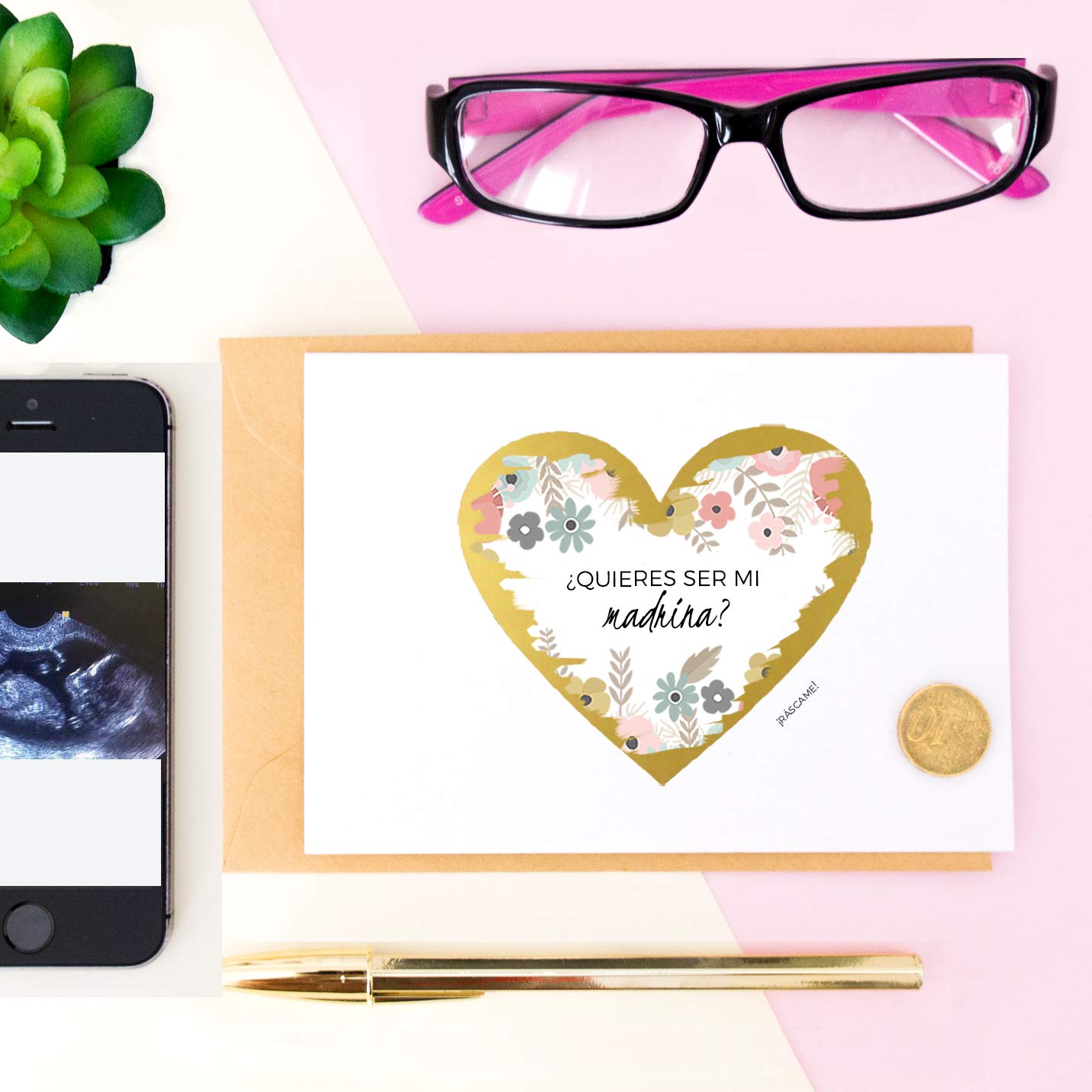 Wild Confetti Quieres ser mi padrino ? Quieres ser mi madrina ? Petición de padrinos de bautizo Tarjeta rasca padrinos bautizo bebé (PADRINO + MADRINA)