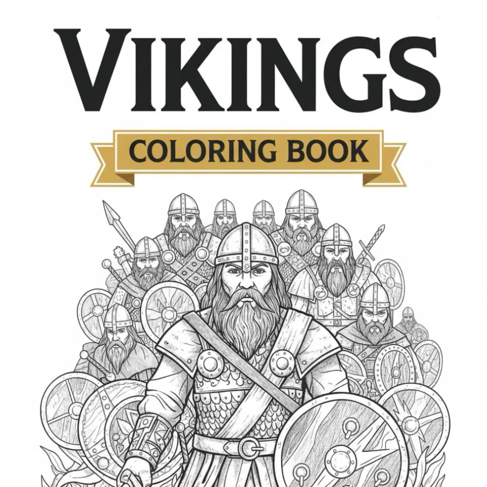 Vikings, Coloring book: Adult Coloring Book for stress relief - Color Book - Anti Stress