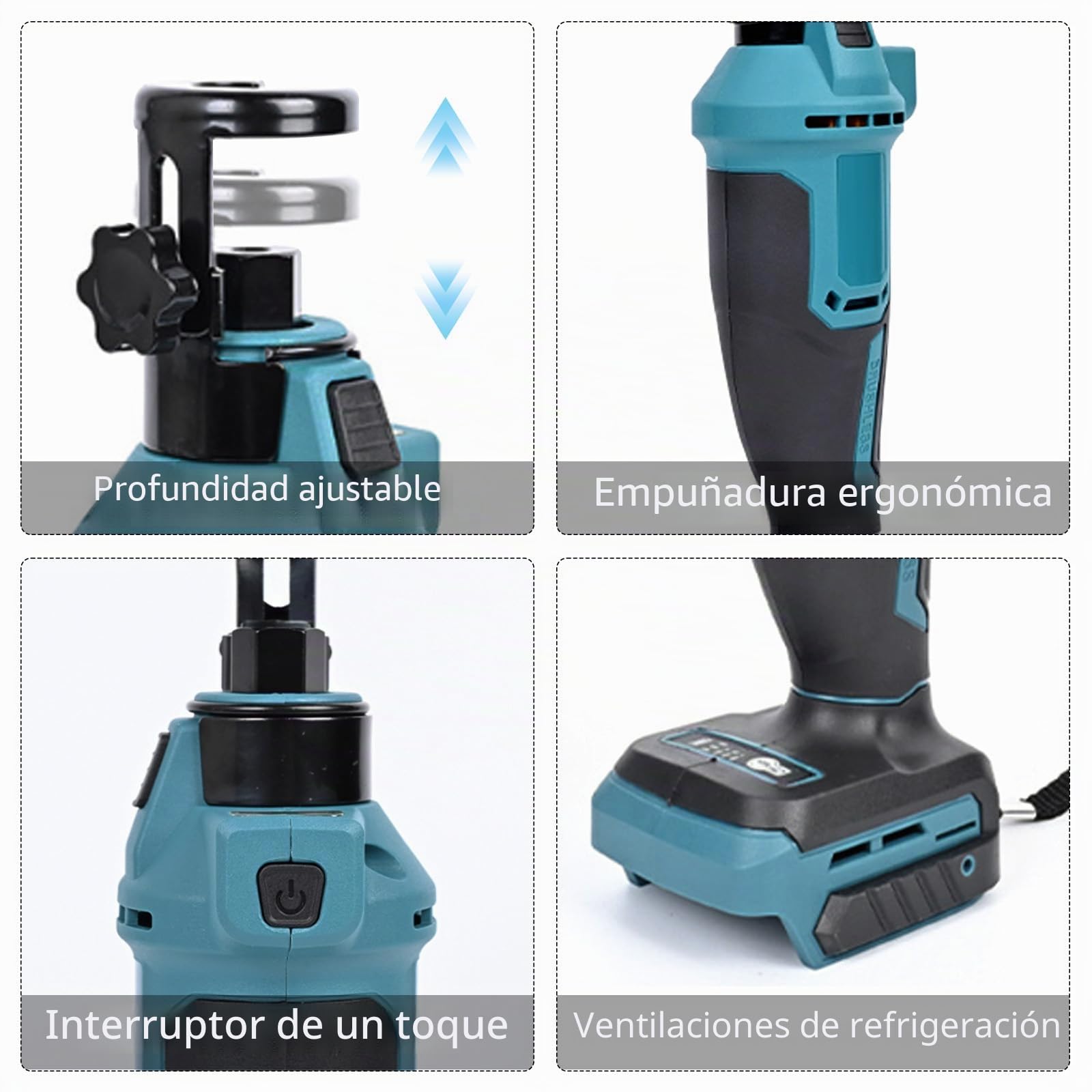 Fresadora para Pladur Compatible con Batería Makita 18V, Herramientas Pladur Rotativa Eléctrica de Mano sin Escobillas 30000RPM para Cortar Madera Paneles (Sin Batería ni Cargador)