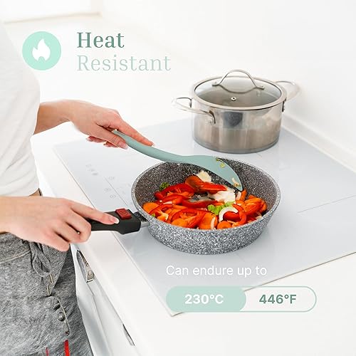 Miniatura 5 de Juego de 4 utensilios de silicona  Espátula de goma, cepillo de repostería, espátula ranurada y paleta de arroz  Juego completo resistente al calor