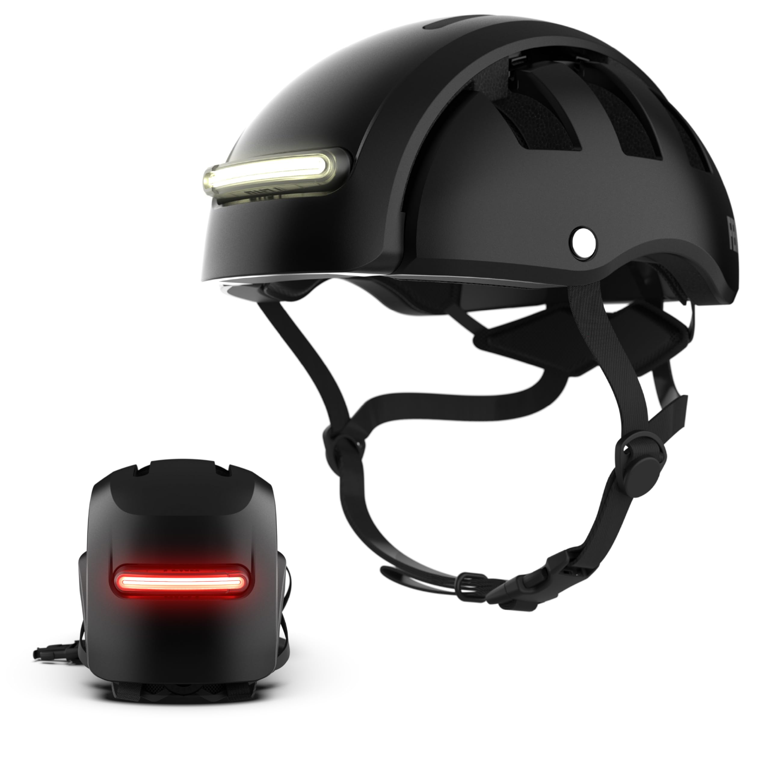 FEND Super+ Folding Bike Helmet with Lights – Ultra-Bright USB-C Front & Rear LEDs, Collapsible by 50%, CPSC/EN1078 Certified, for Adults, Commuters, E-Bikes, Scooters
