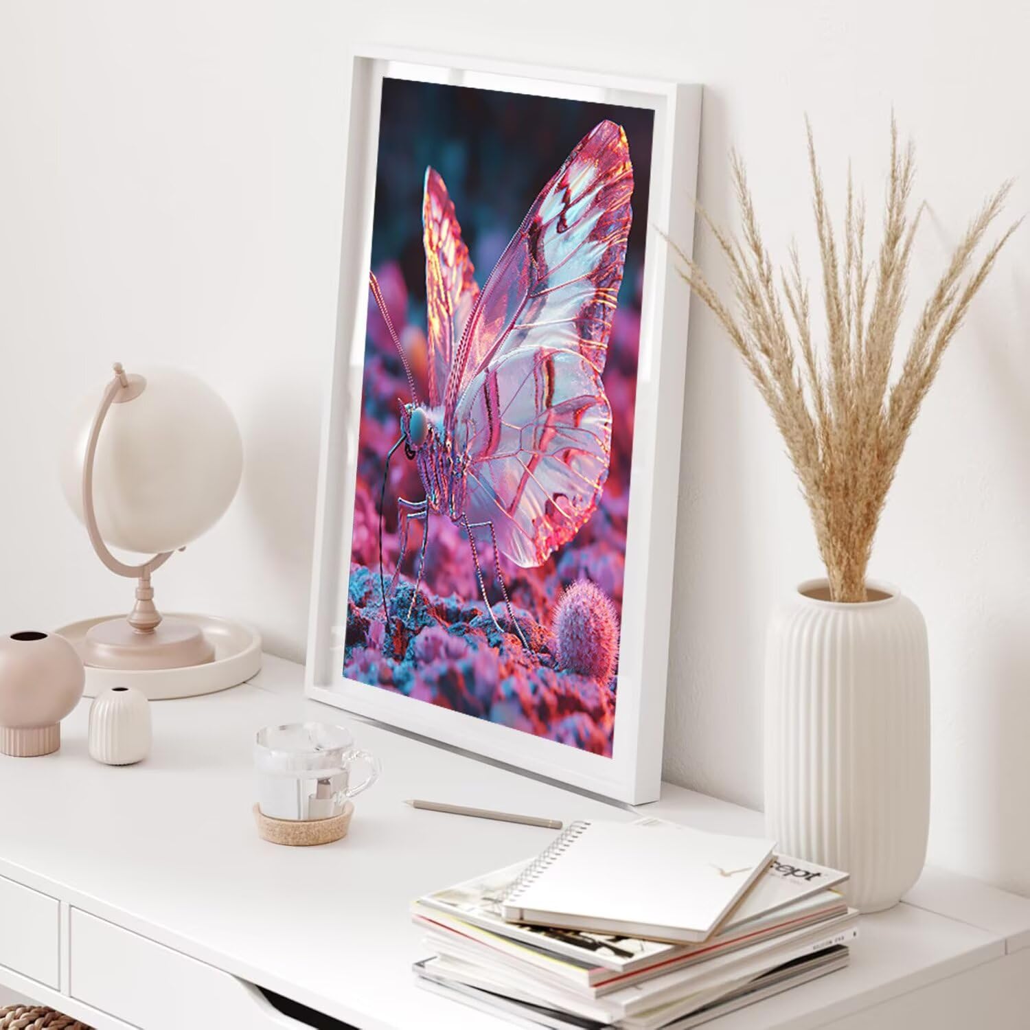 Hyupuanj Zestaw do malowania diamentowego 5D DIY, motyl, 91 x 122 cm h-421
