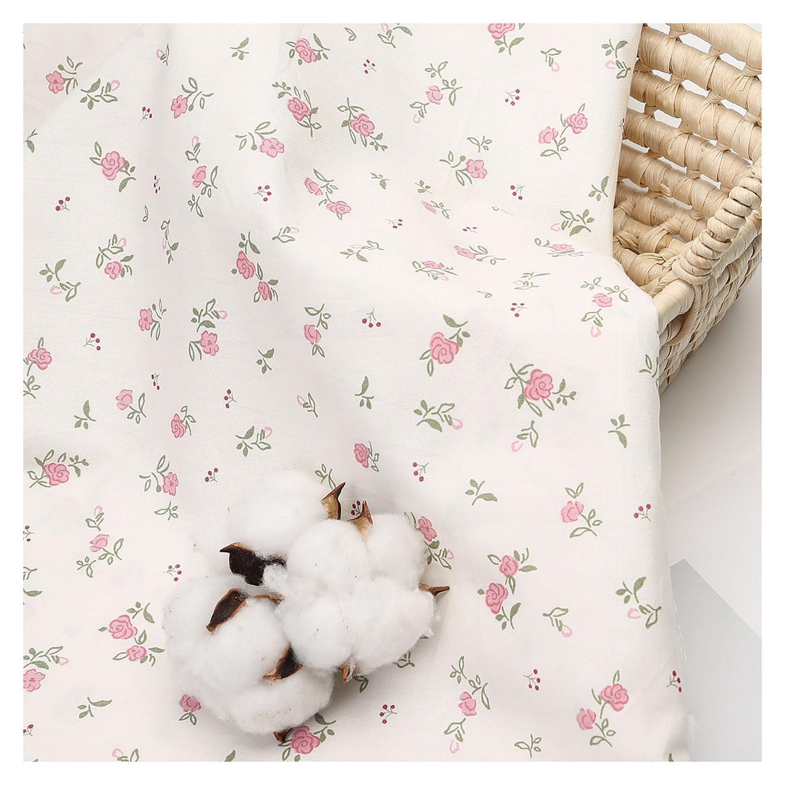 Tessuto di cotone per bambini, 200 x 235 cm, al metro, per cucire, fiori