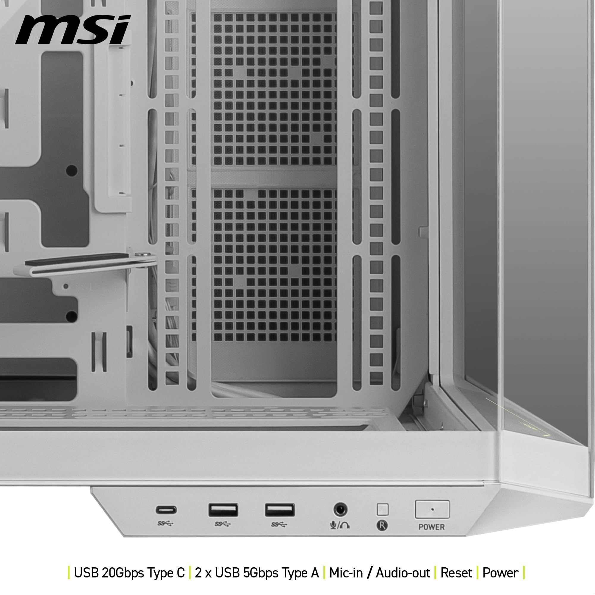 MSI MAG PANO M100R PZ Black Micro ATX Gaming Case, Support Back-Connect Motherbo