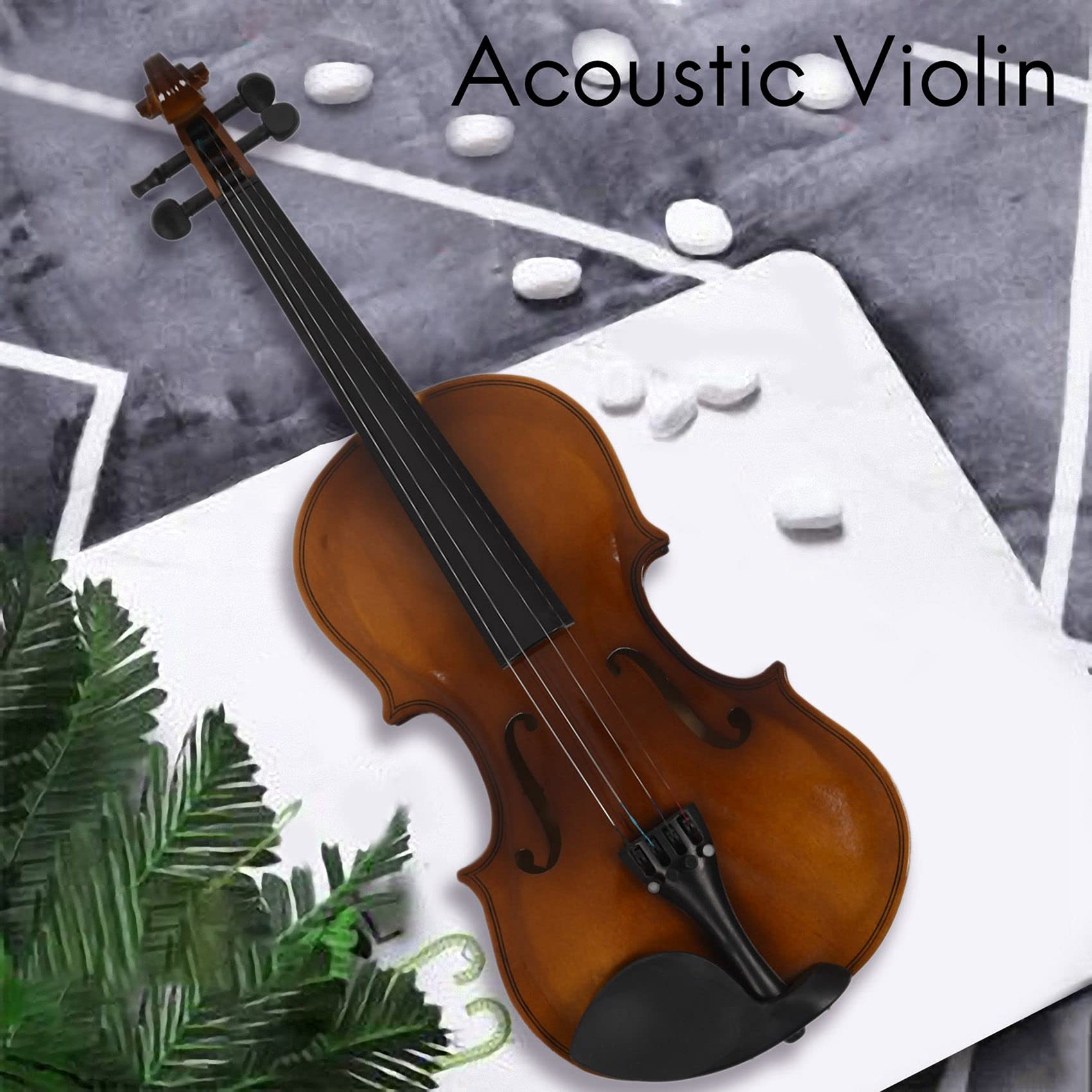 Violino acustico 4/4 a grandezza naturale in legno con archetto colofonia violino