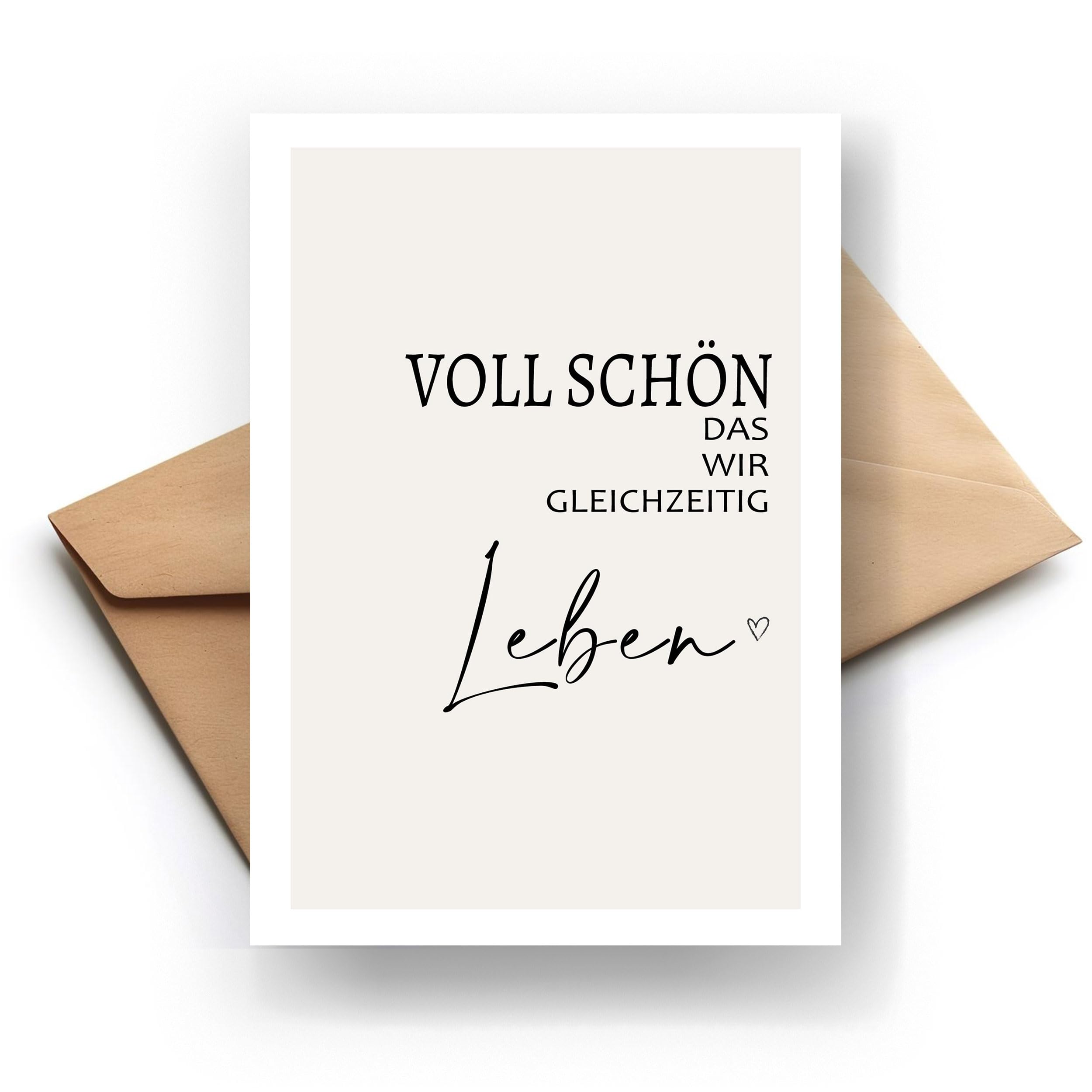 Grußkarte Klapp Karte Gleichzeitig Leben | Geschenkkarte mit Briefumschlag Geschenke Geschenkideen Frauen Geburtstag Jahrestag, Glückwunsch Karte (KT_074)