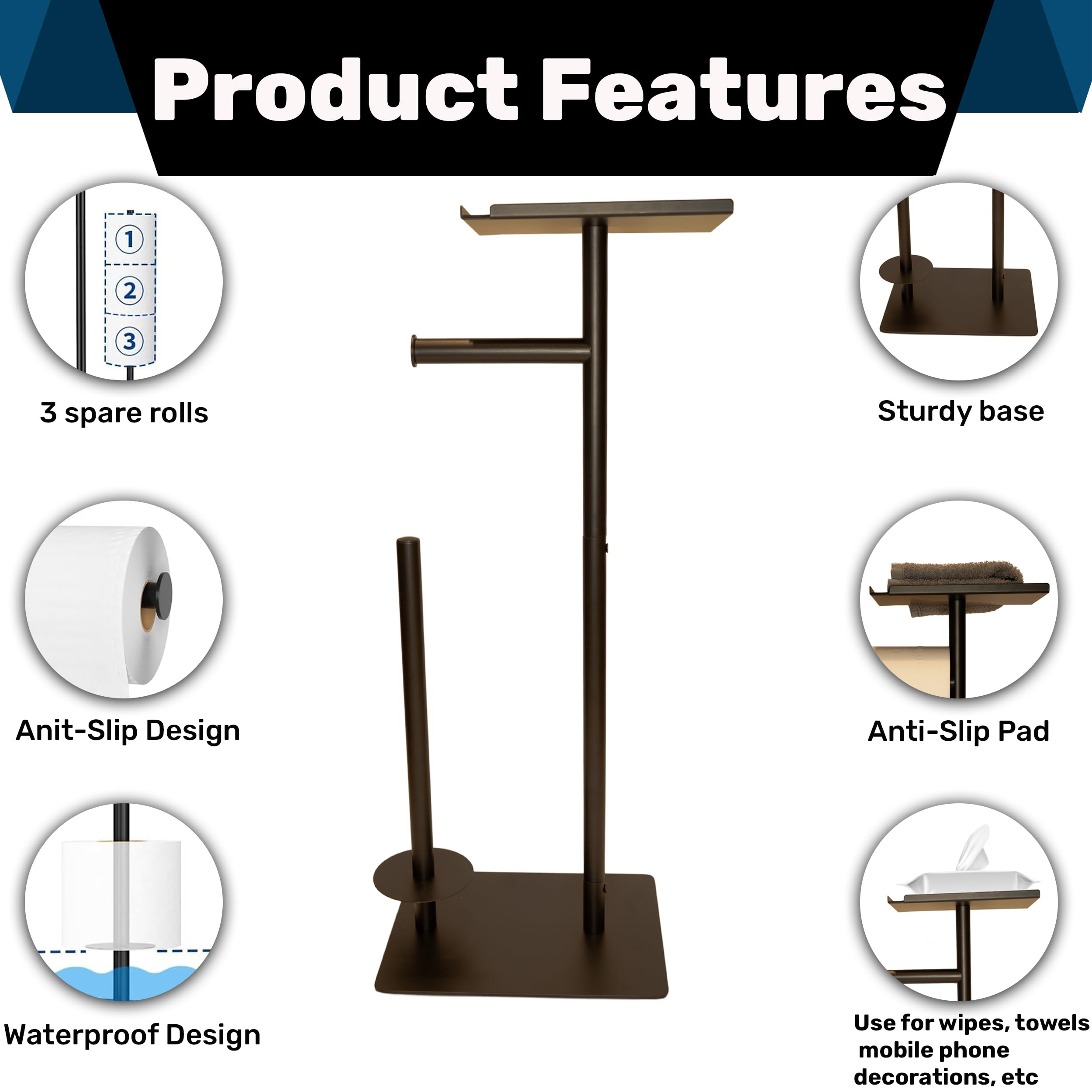 Free Standing Toilet Roll Holder by HOMR & Co - Image 2
