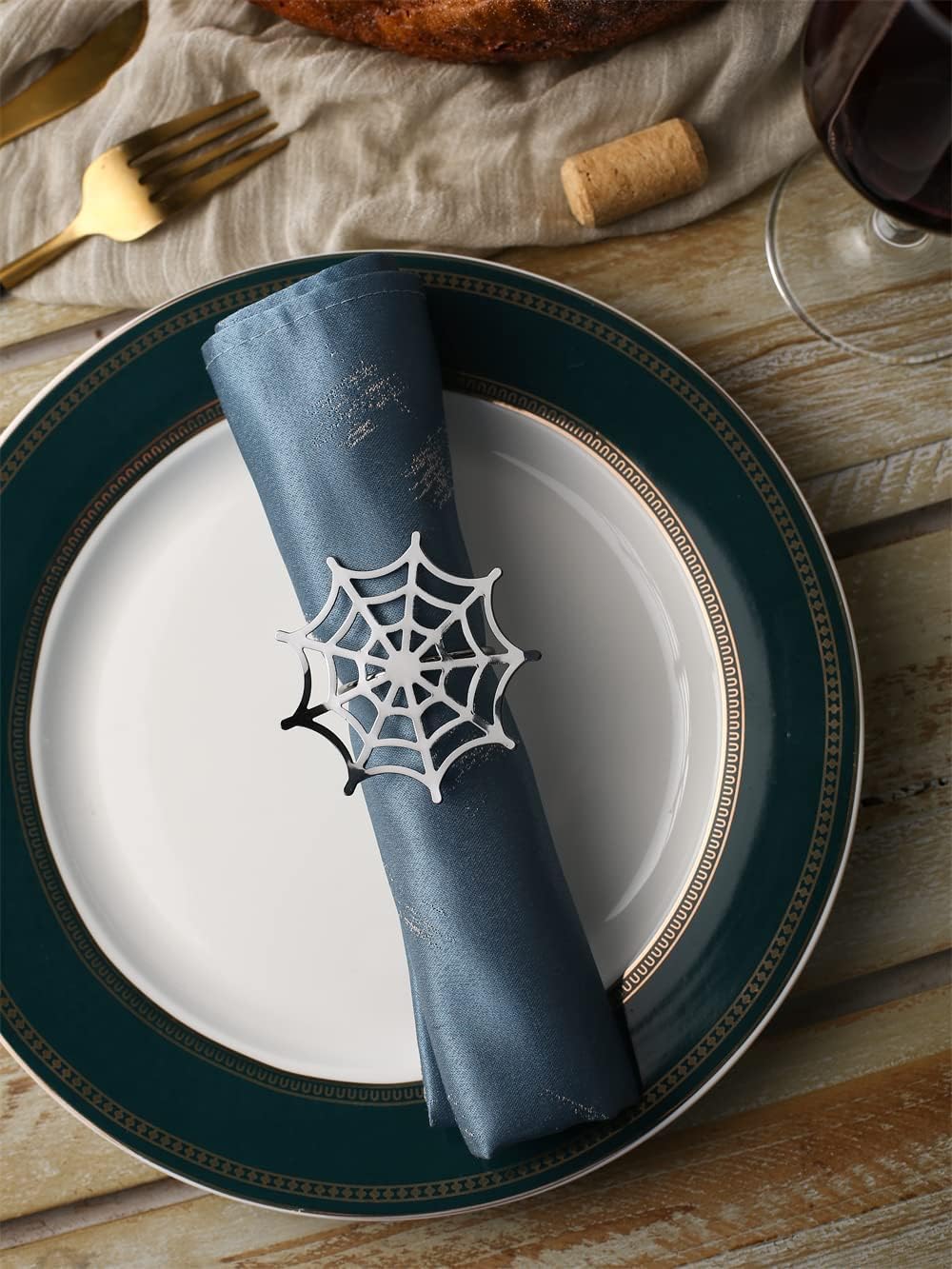 Amаzіng 🔥 SUQ I OME Metal Napkin Rings Set of 6,Napkin Holders Buckles for Wedding Party Christmas Banquet Birthday Thanksgiving Christmas Valentine's Day Decoration