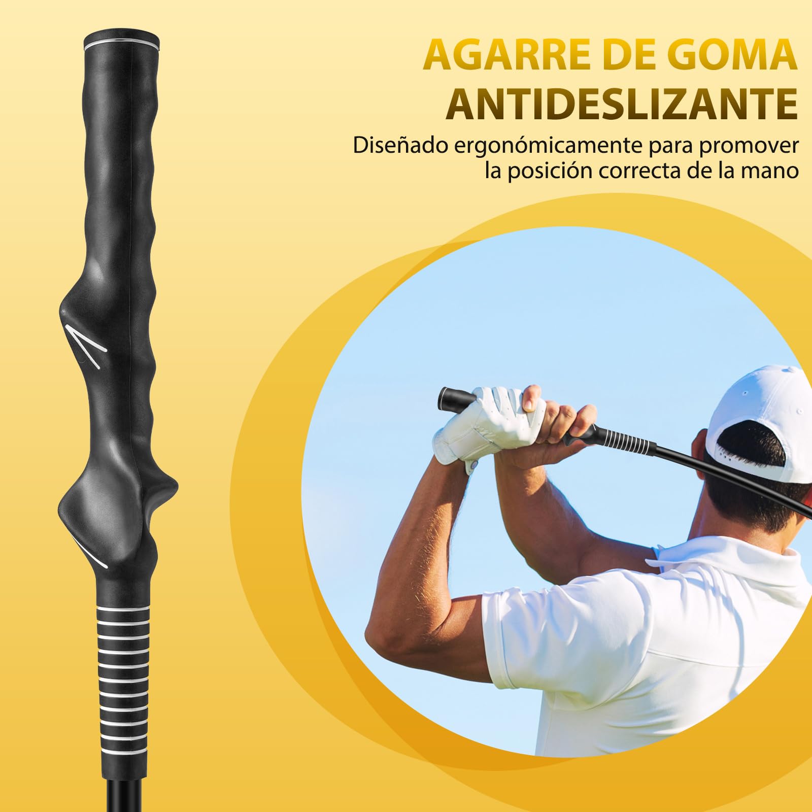 COSTWAY Ayuda para Entrenamiento del Swing de Golf, Palo de Práctica con Cabeza Pesada