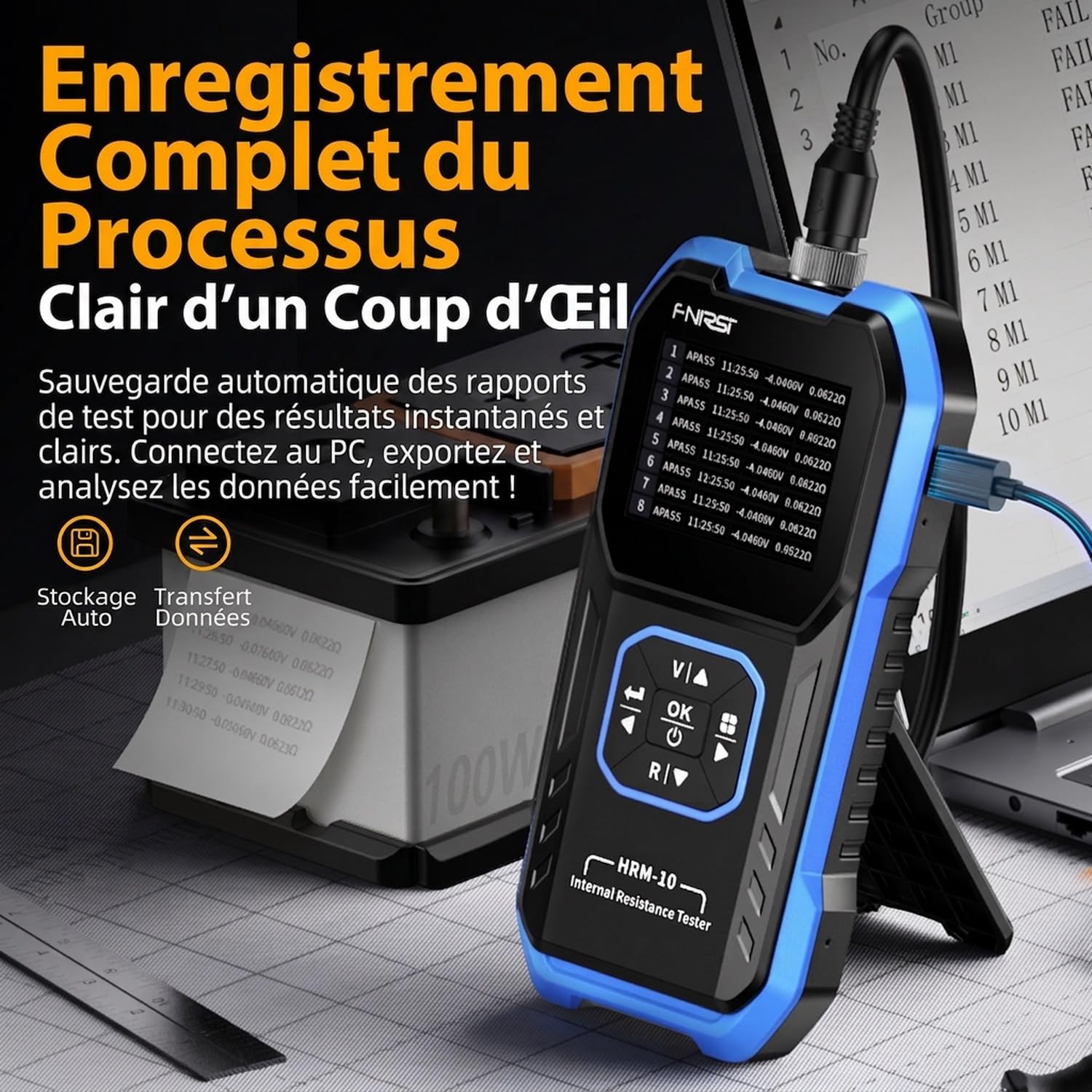 HRM-10 Internal Resistance Tester 100V 200Ω Battery Tester Numérique