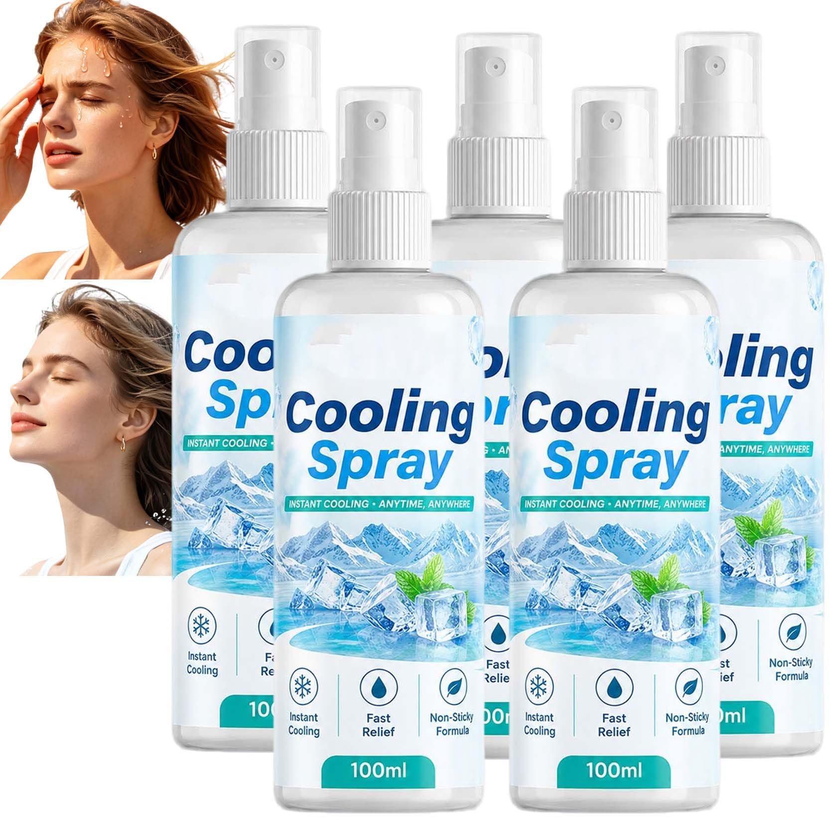3 w 1 odświeżający spray nawilżający do twarzy, odświeżający spray do ciała, do uprawiania sportu, trwała świeża mgiełka z ekstraktem z mięty, odświeżający spray/ay (5 szt.)