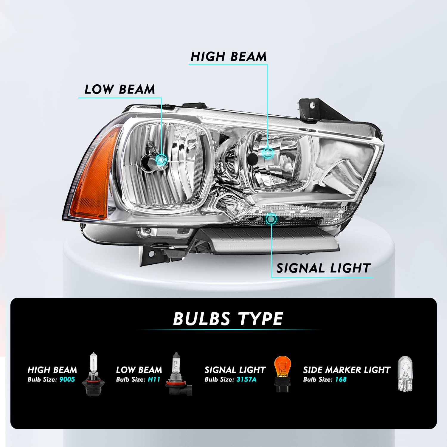 2006 Dodge Charger Rt Headlights Pair Of Halogen Headlights For 2011-2014 Dodge  Charger