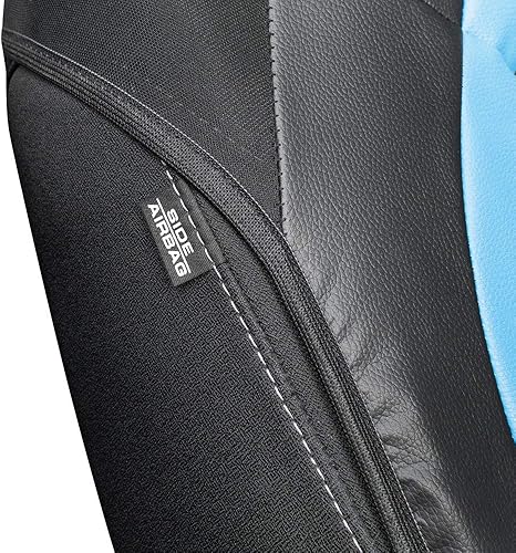 Miniatura 3 de Motor Trend Fundas de asiento de coche de piel sintética azul para asientos delanteros Fundas de asiento automotriz de alta calidad con respaldo