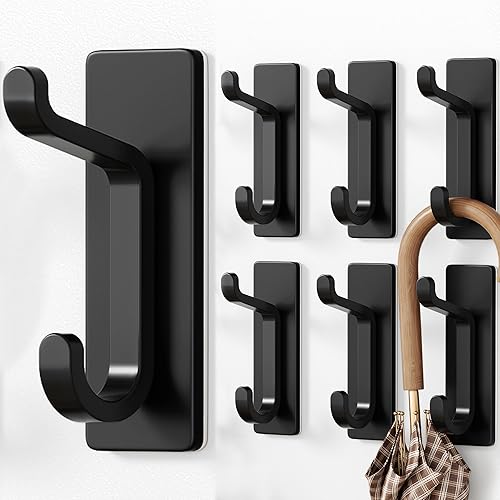 Ganchos de pared autoadhesivos para colgar extra fuertes 13 libras, gancho para abrigo, toalla en baños, ducha, cocina, pared, gancho de puerta,