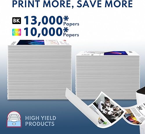 Miniatura 3 de 508X - Cartuchos de tóner remanufacturados, paquete de 4 cartuchos de tóner de alto rendimiento BK/C/Y/M (con chip), repuesto para HP 508X funciona