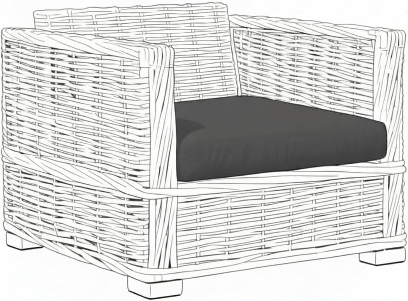 Replacement Rattan Seat Pads Water Resistant for Outdoor Patio Garden Seating [Grey, Seat Only 65x65x7]