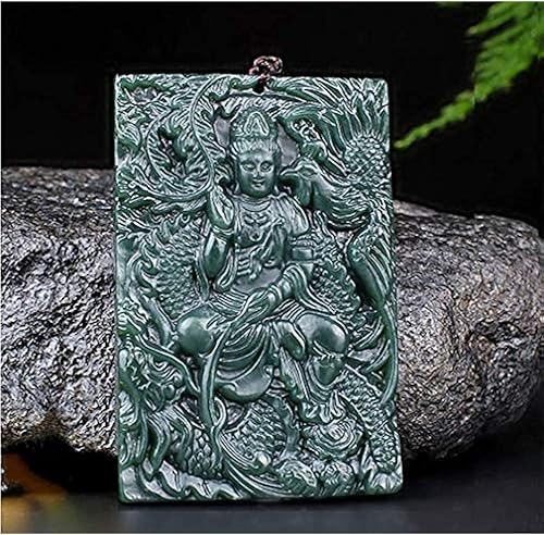Miniatura 3 de Collares para mujer, collares para hombre, escultura manual fina y natural, verde, jade gguan, yin, kwan-yin, buda guanyin, collar con colgante de