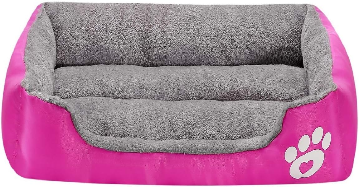 MONIKI Dog Bed, Super Soft Pet Sofa Cats Bed, Non Slip Bottom Pet Lounger,Self Warming and Breathable Pet Bed Premium Bedding (L: 27"x21"x6" (69x53x15cm), rose red)