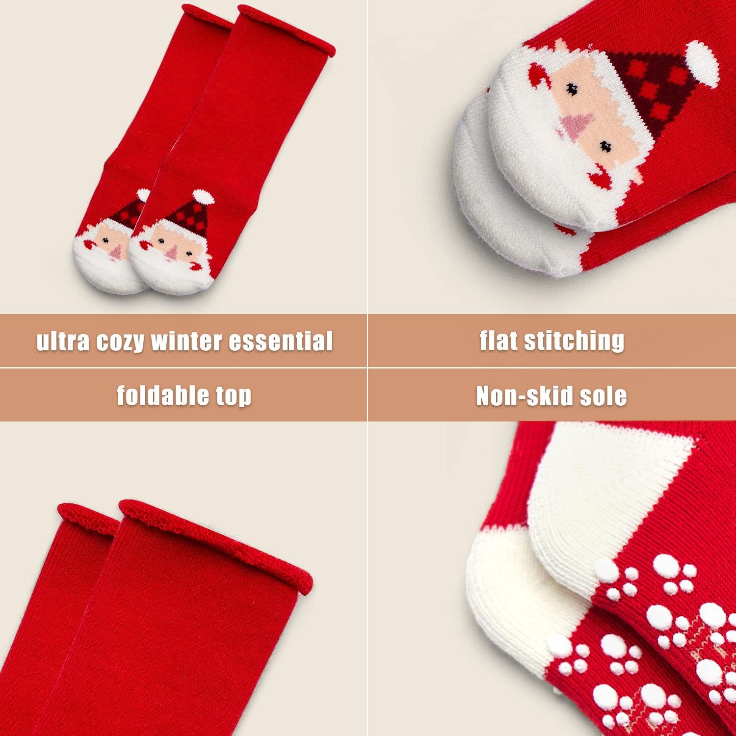 Baby Non Slip Warm Socks Baby Boys Thick Winter Socks with Grips for Baby Girls Non Skid Socks 6 Pack - Image 6