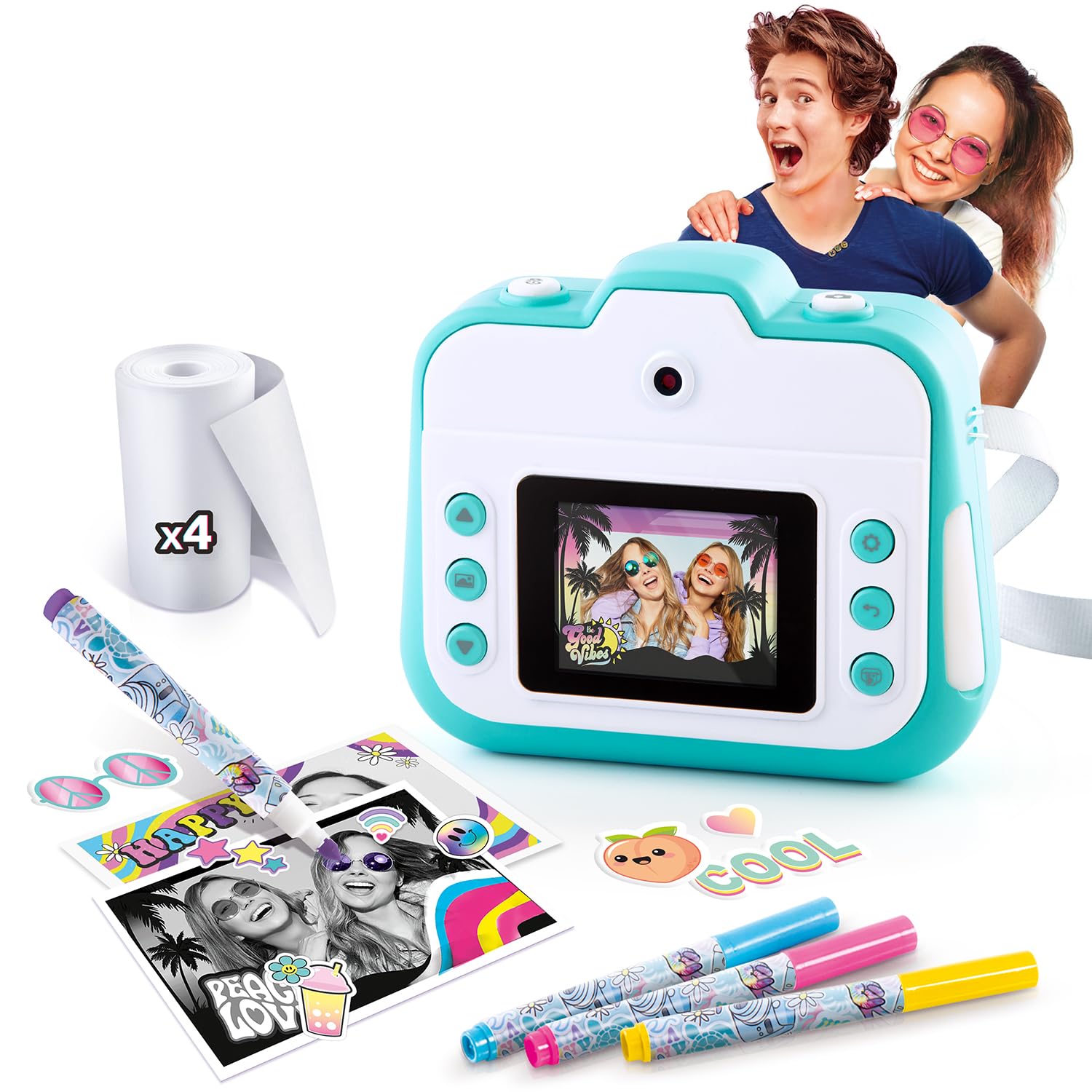 Canal Toys – Photo Creator - Appareil Photo en Impression Instantané - Turquoise – Appareil Photo Enfant avec Papier Inclus – Idéal Souvenir, Selfies & créations – Dès 8 Ans - Idée Cadeau - CLK 001T